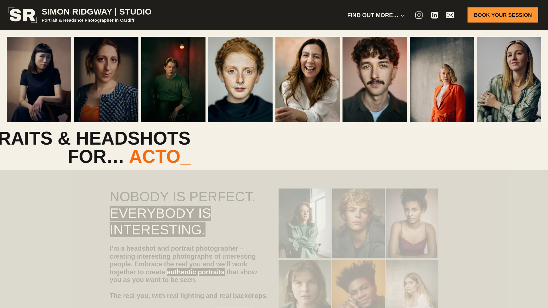 website screenshot of https://simonridgway.studio/