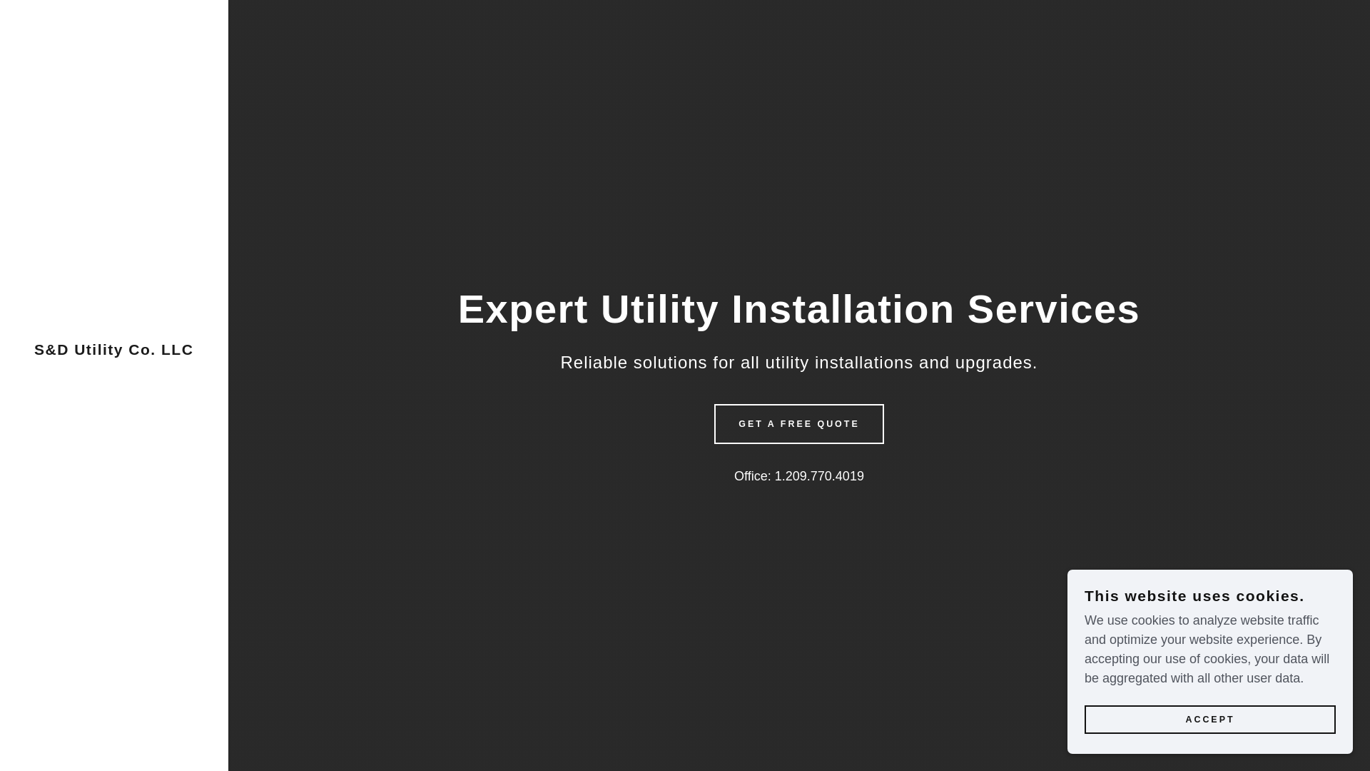 website screenshot of https://sdutility.co/