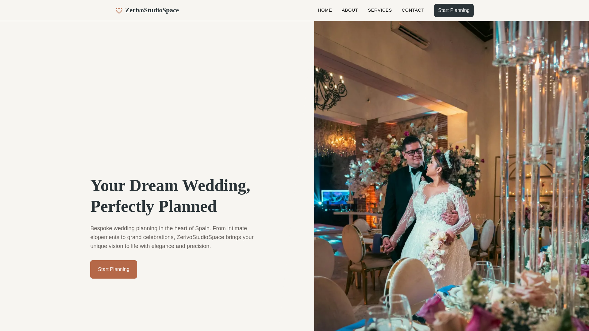 website screenshot of https://zerivostudiospace.com/