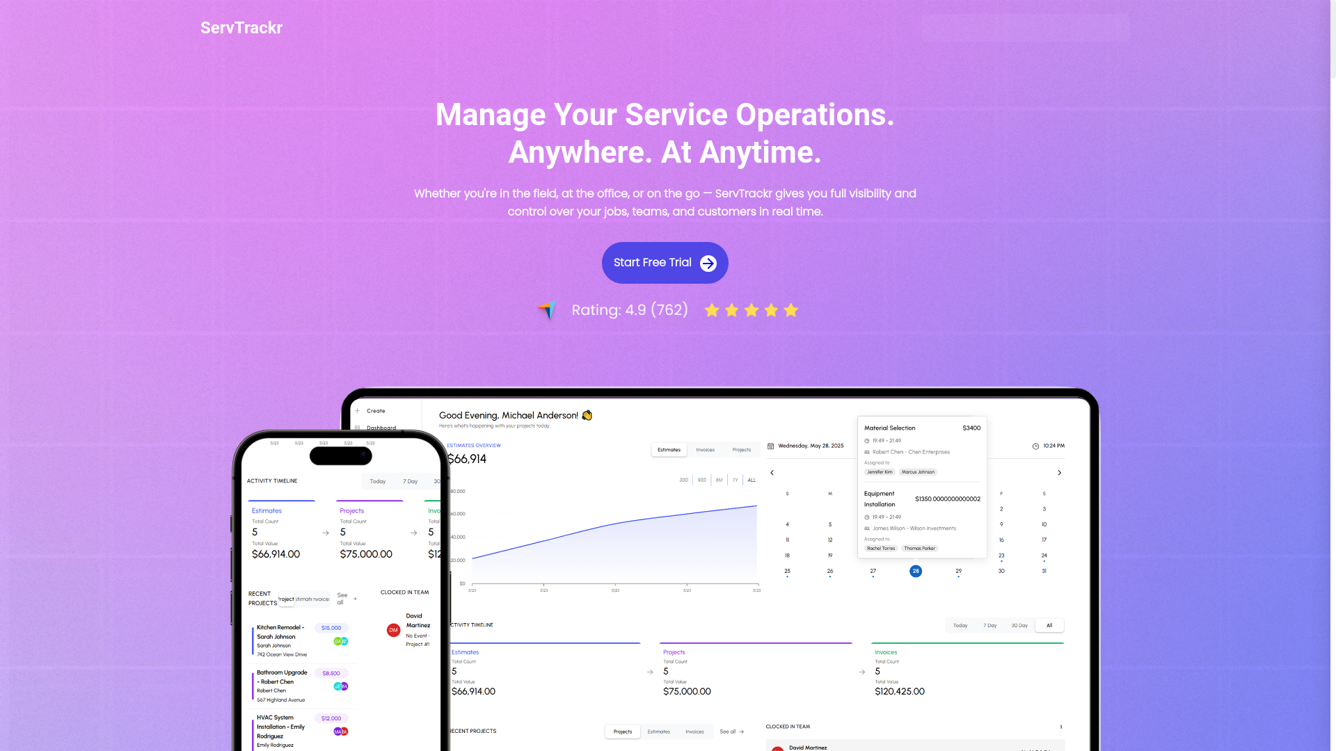website screenshot of https://servtrackr-web.pages.dev/