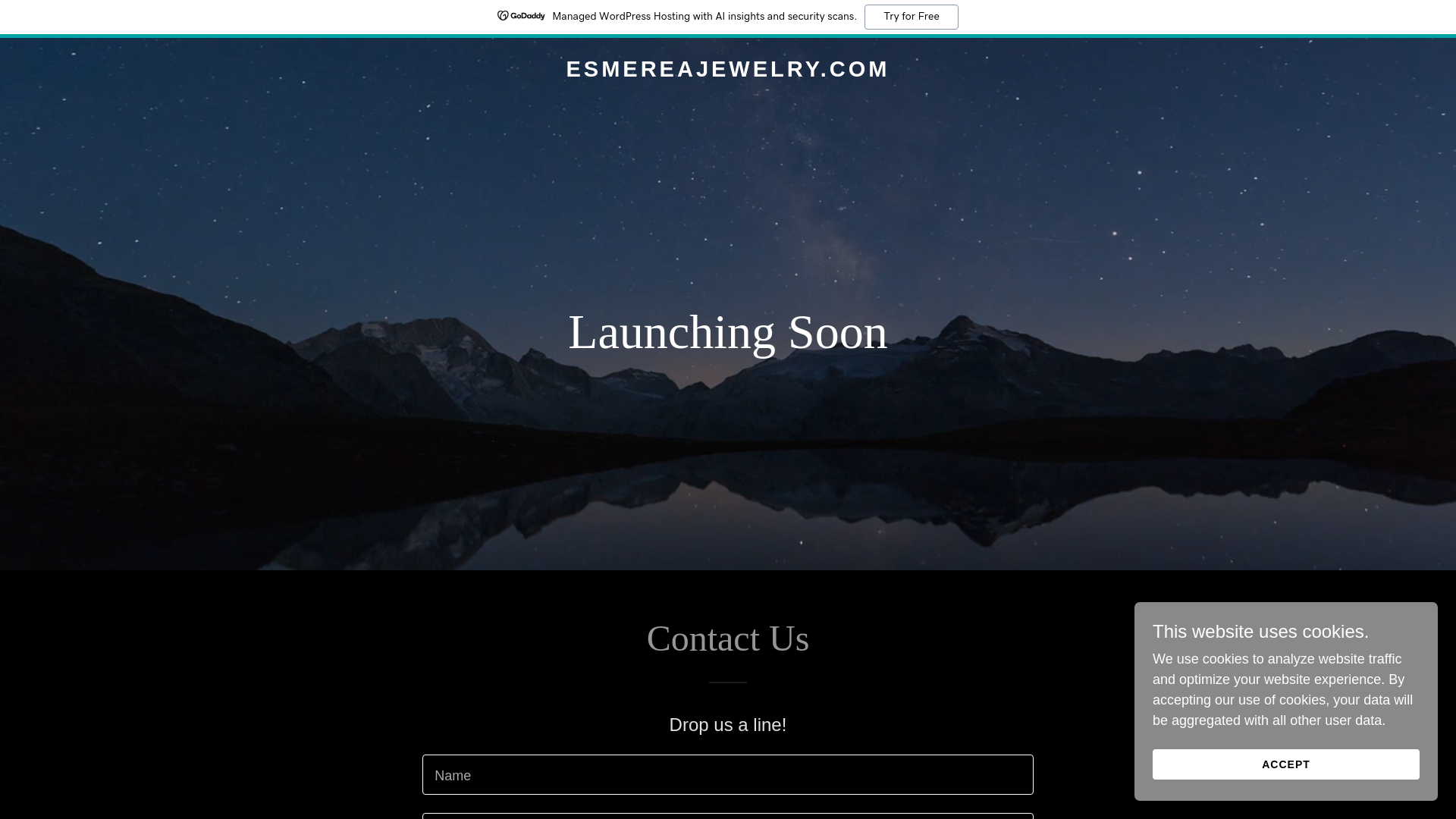 website screenshot of https://esmereajewelry.com/