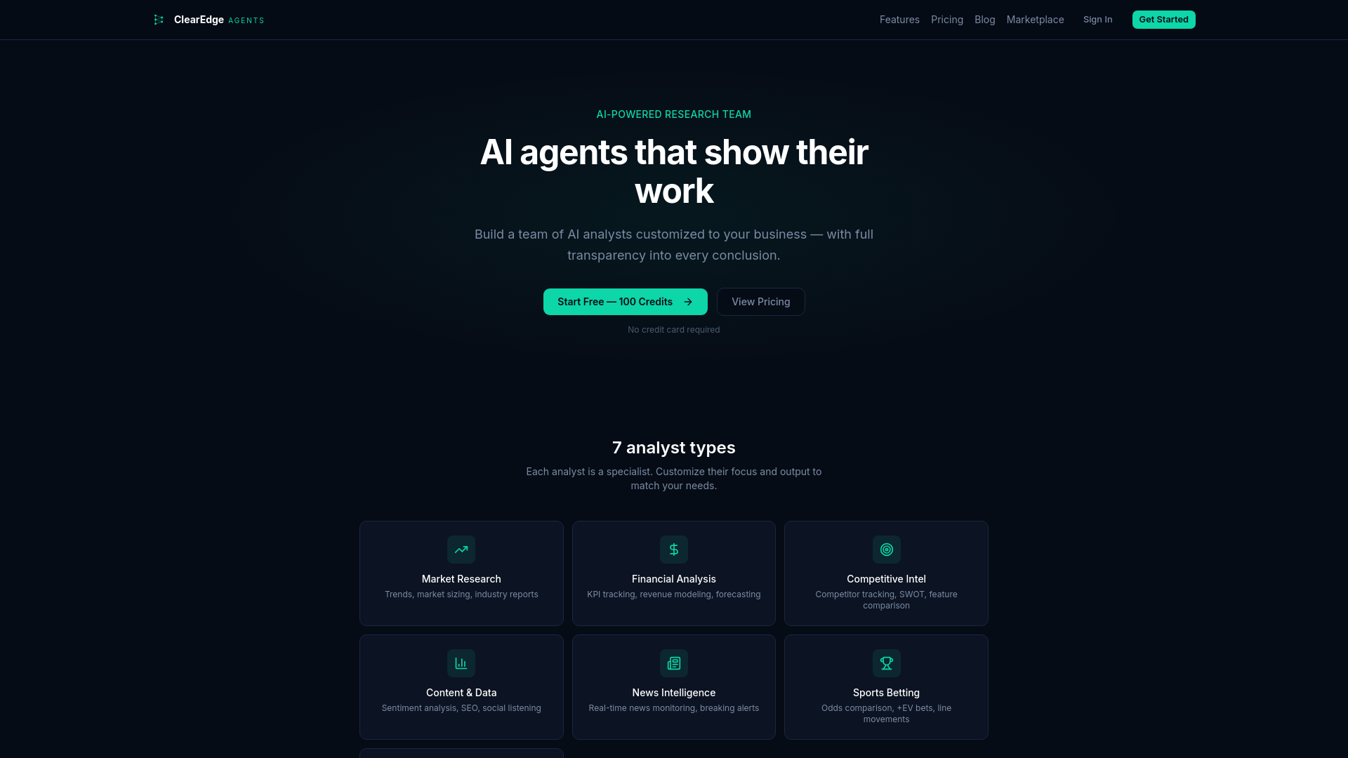 website screenshot of https://clearedgeagents.com/