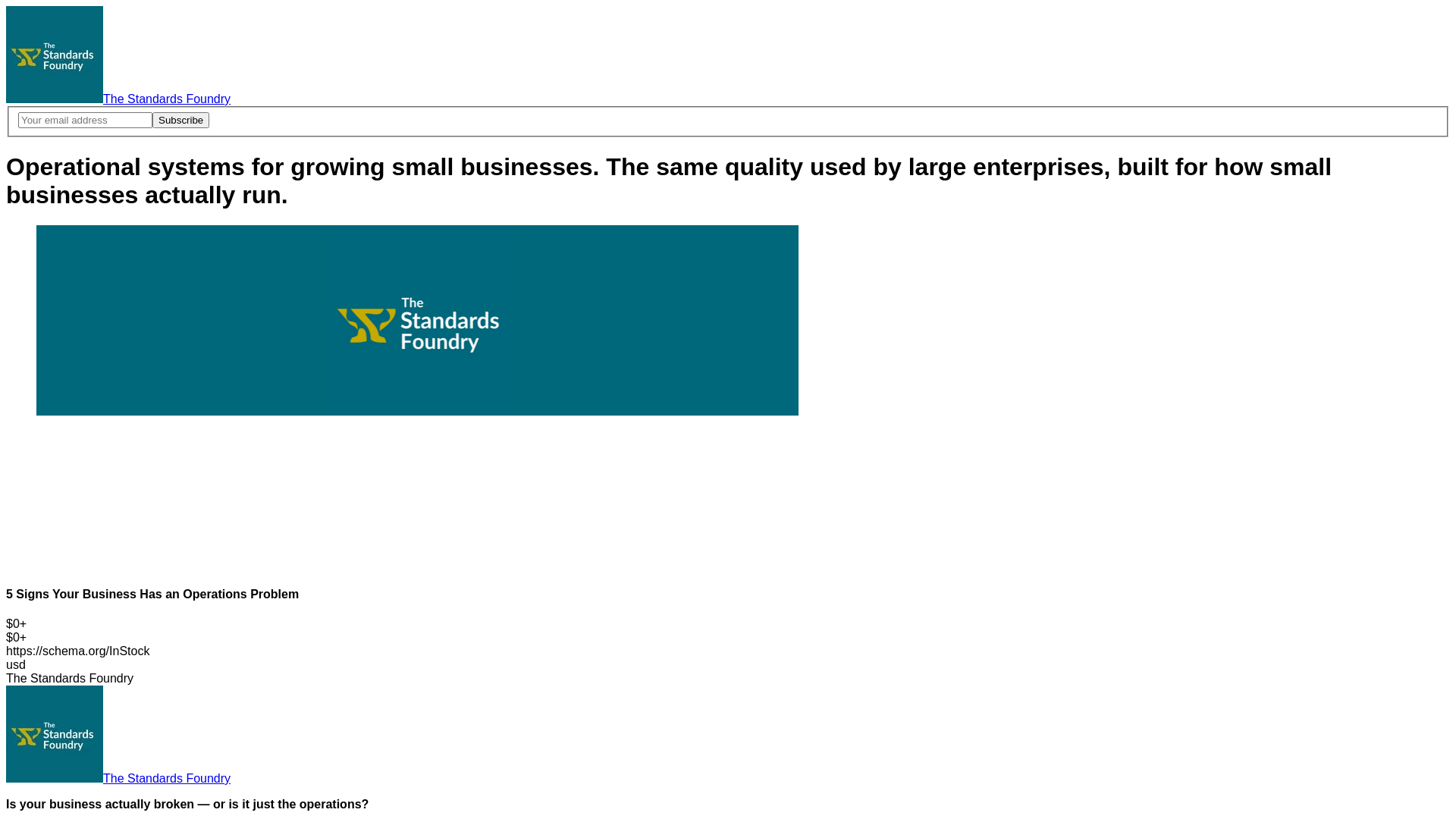 website screenshot of https://thestandardsfoundry.com/