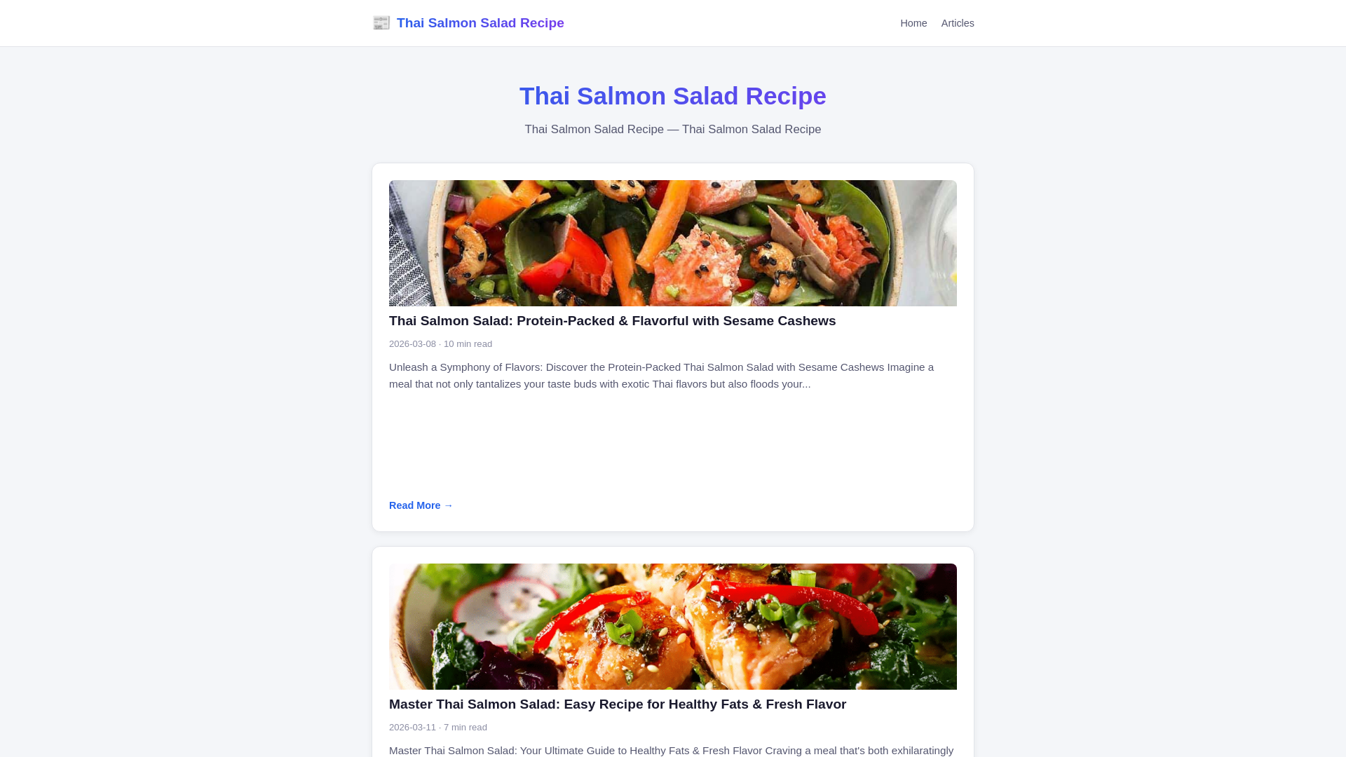website screenshot of https://thai-salmon-salad-recipe.pages.dev/