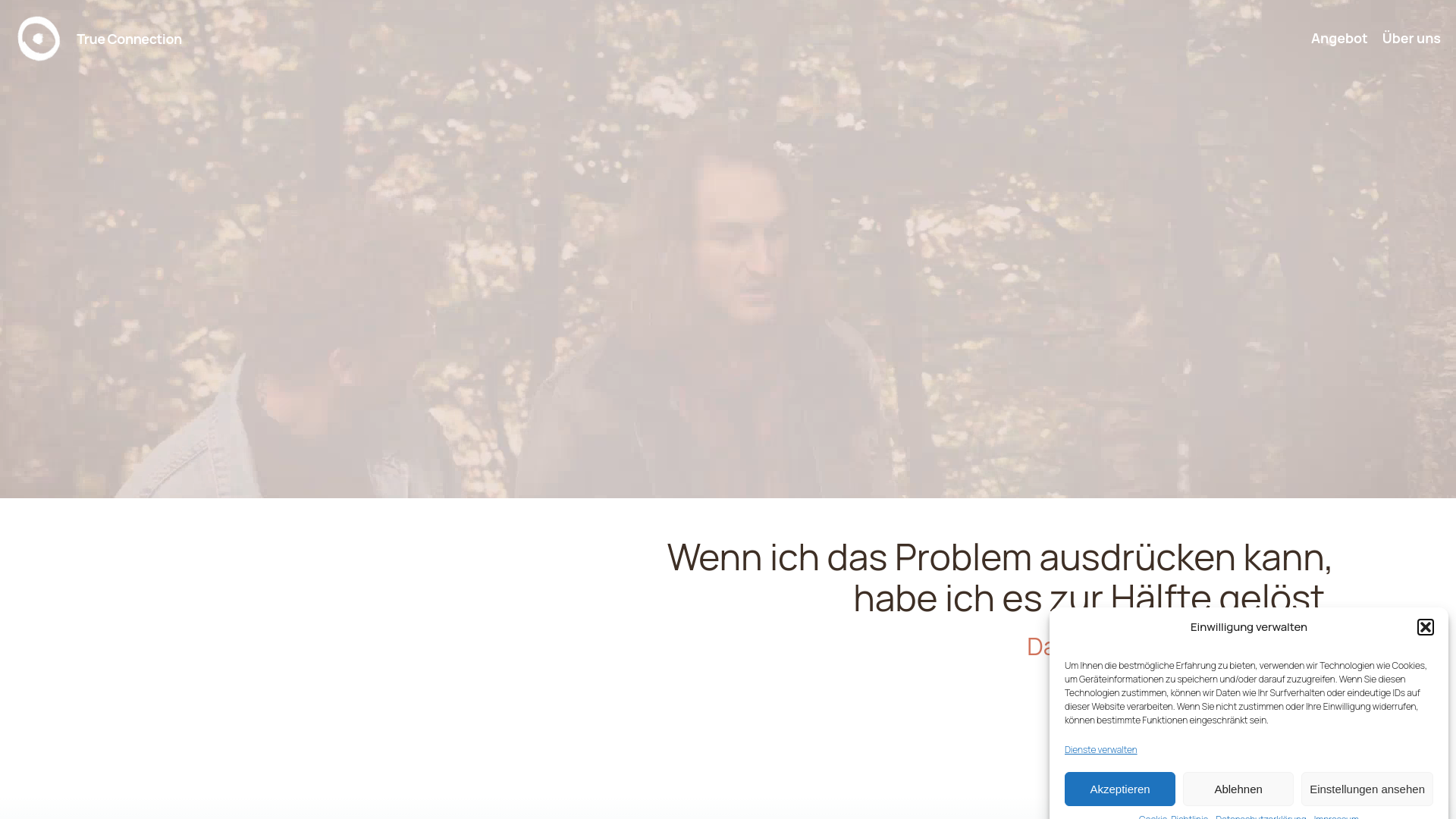 website screenshot of https://true-connection.ch