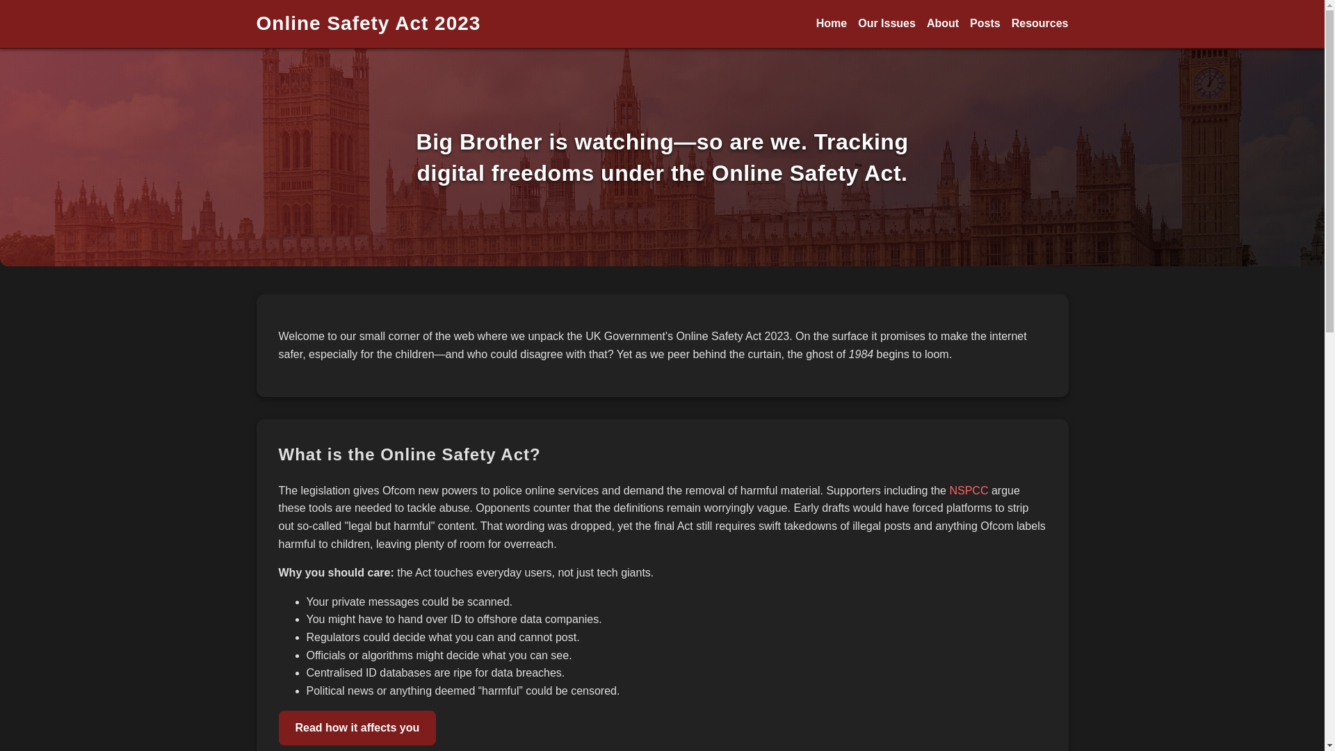 website screenshot of https://theonlinesafteyact.pages.dev/