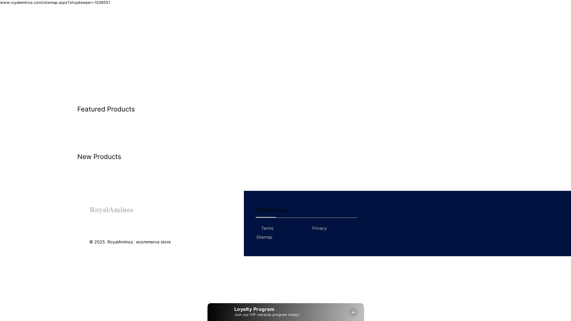 website screenshot of https://royalaminos.net/