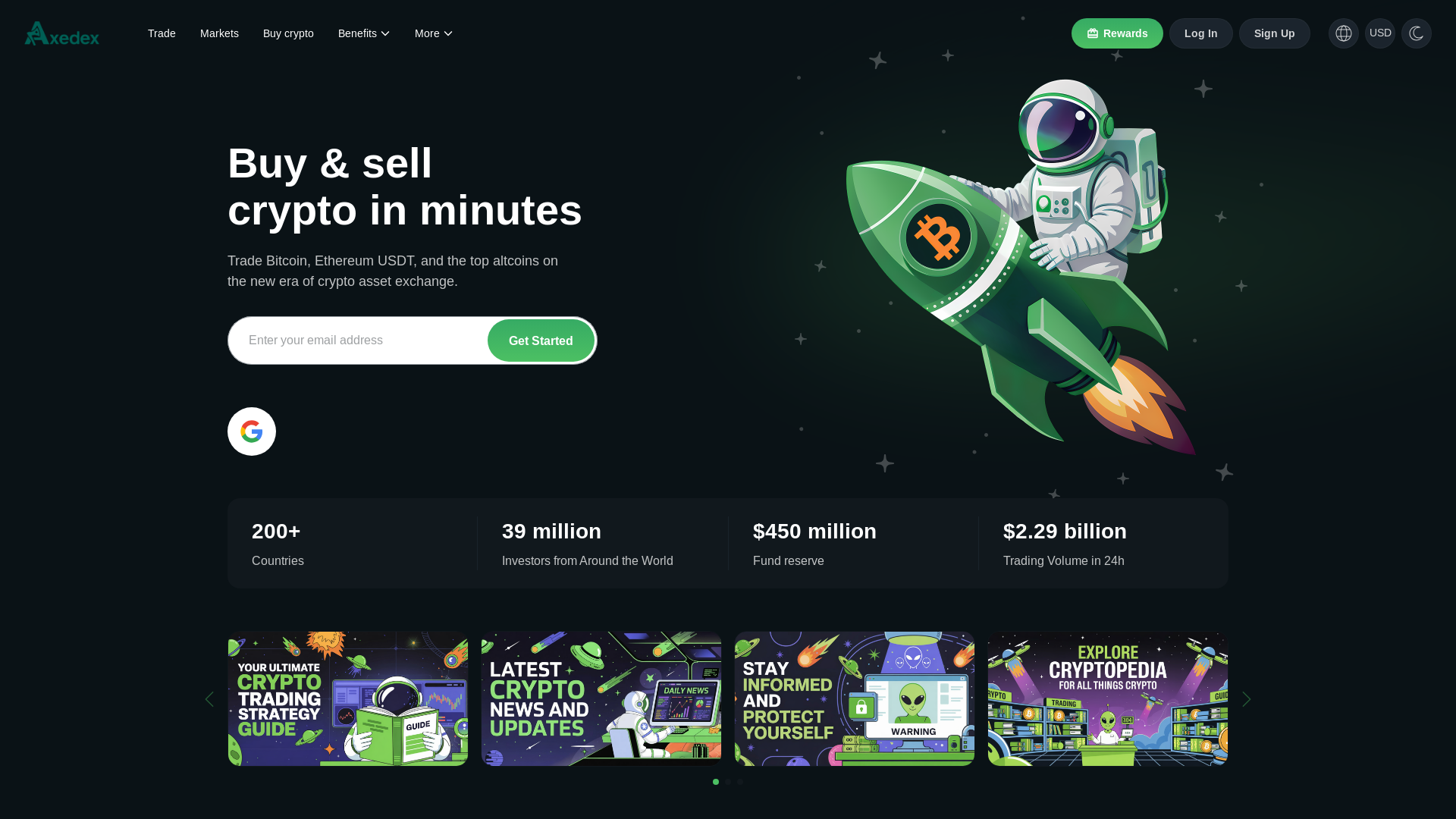 website screenshot of https://axedex.com/