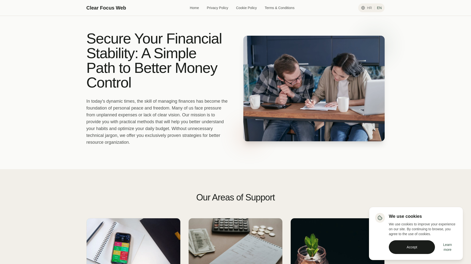 website screenshot of https://clear-focus-web.com/