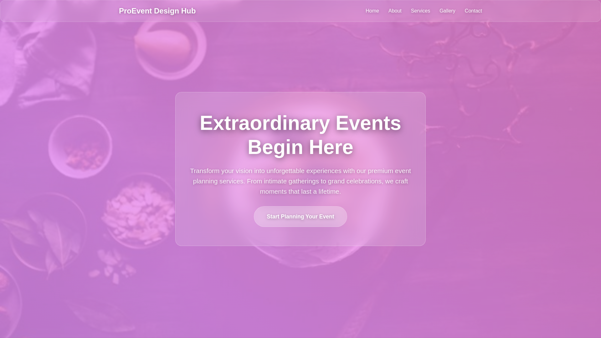 website screenshot of https://proeventdesignhub.digital/