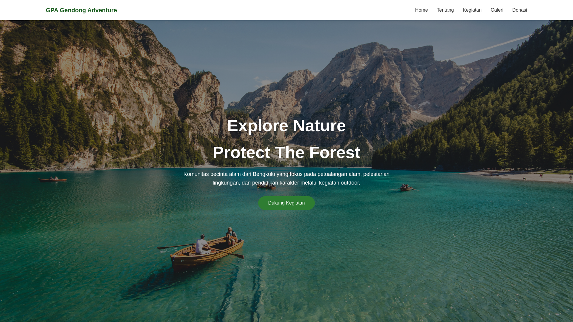 website screenshot of https://gpagendongadventure.my.id/