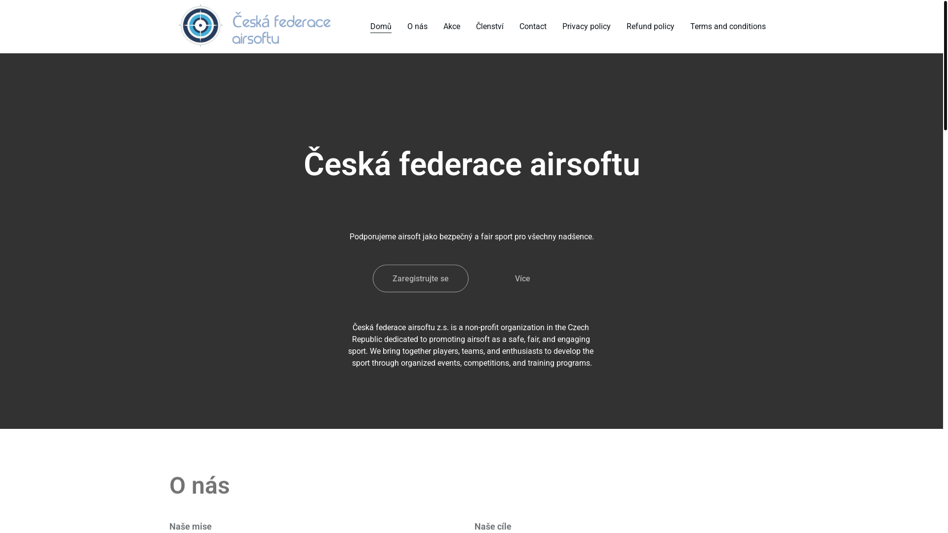 website screenshot of https://ceskafederaceairsoftu.blog/