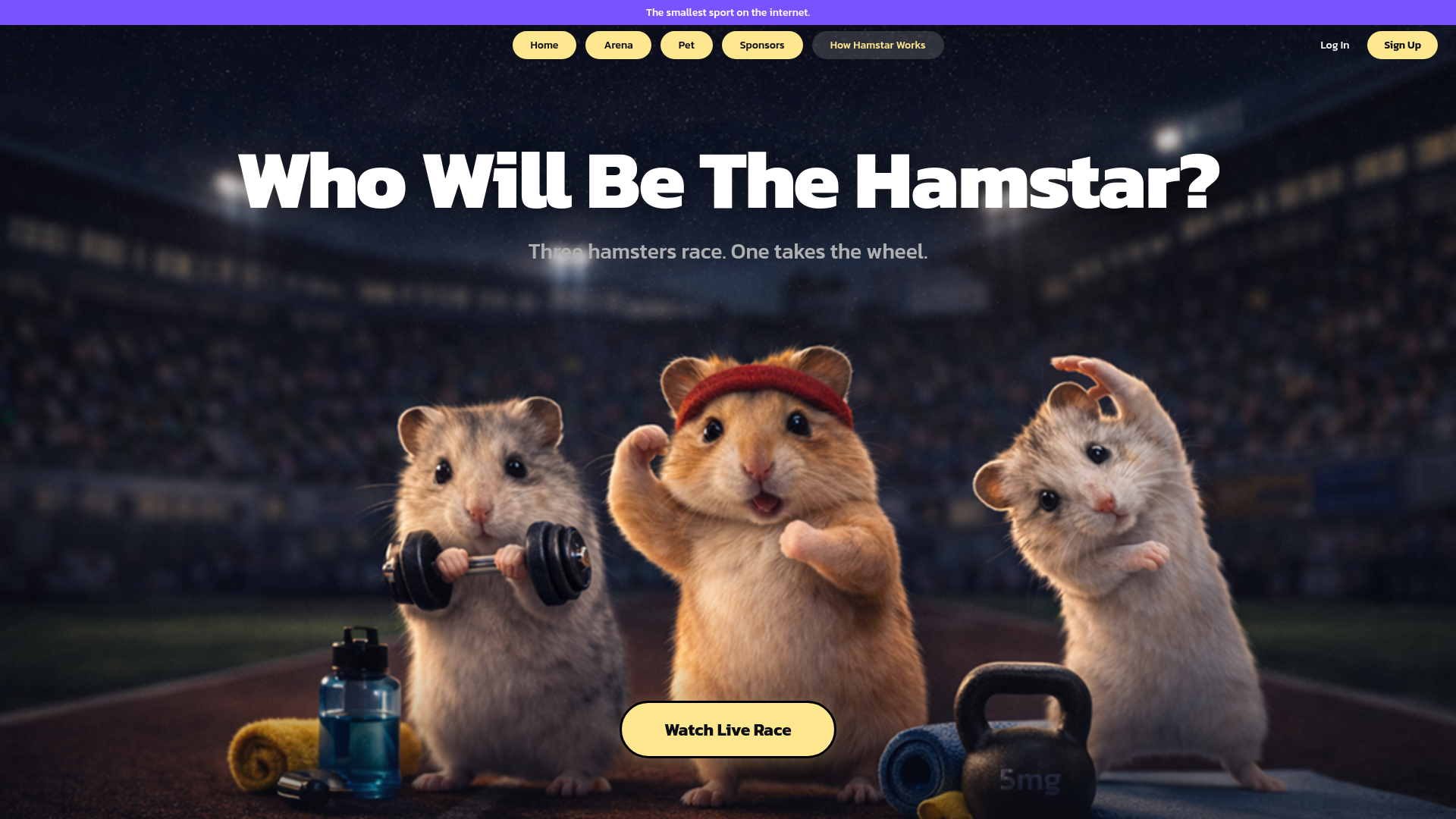 website screenshot of https://hamstar.io/