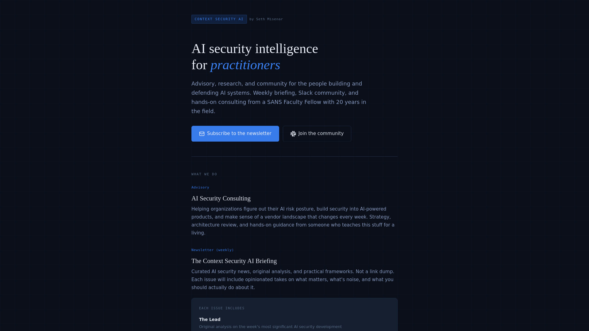 website screenshot of https://contextsecurity-ai.pages.dev/