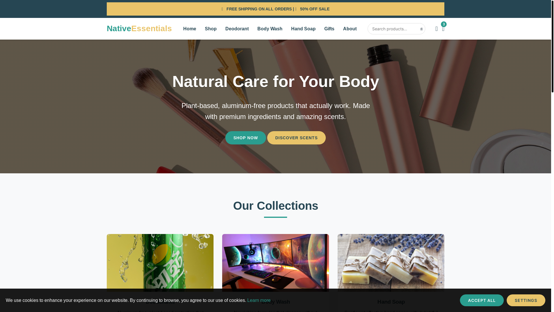 website screenshot of https://nativecoshop.us/