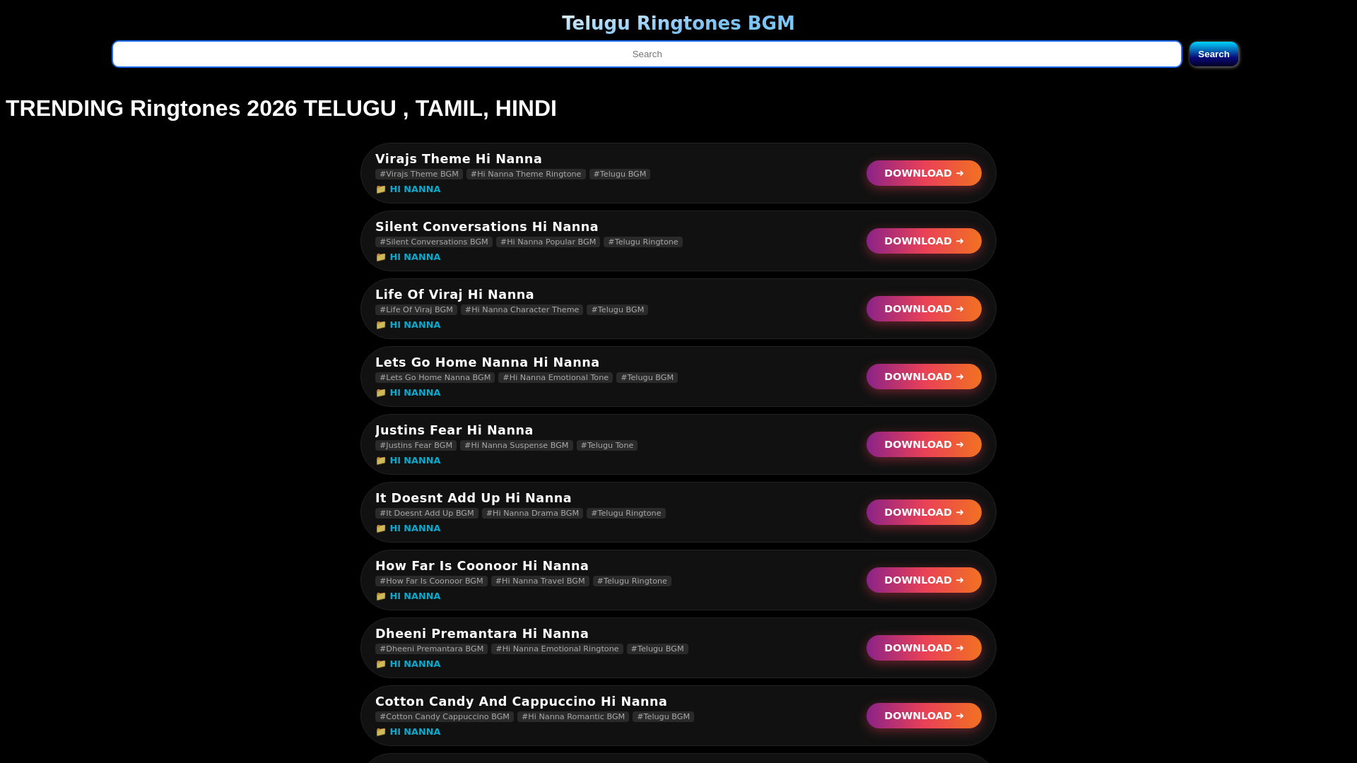 website screenshot of https://teluguringtones3.in