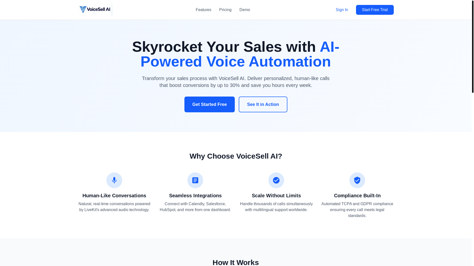 website screenshot of https://voicesellai.com/