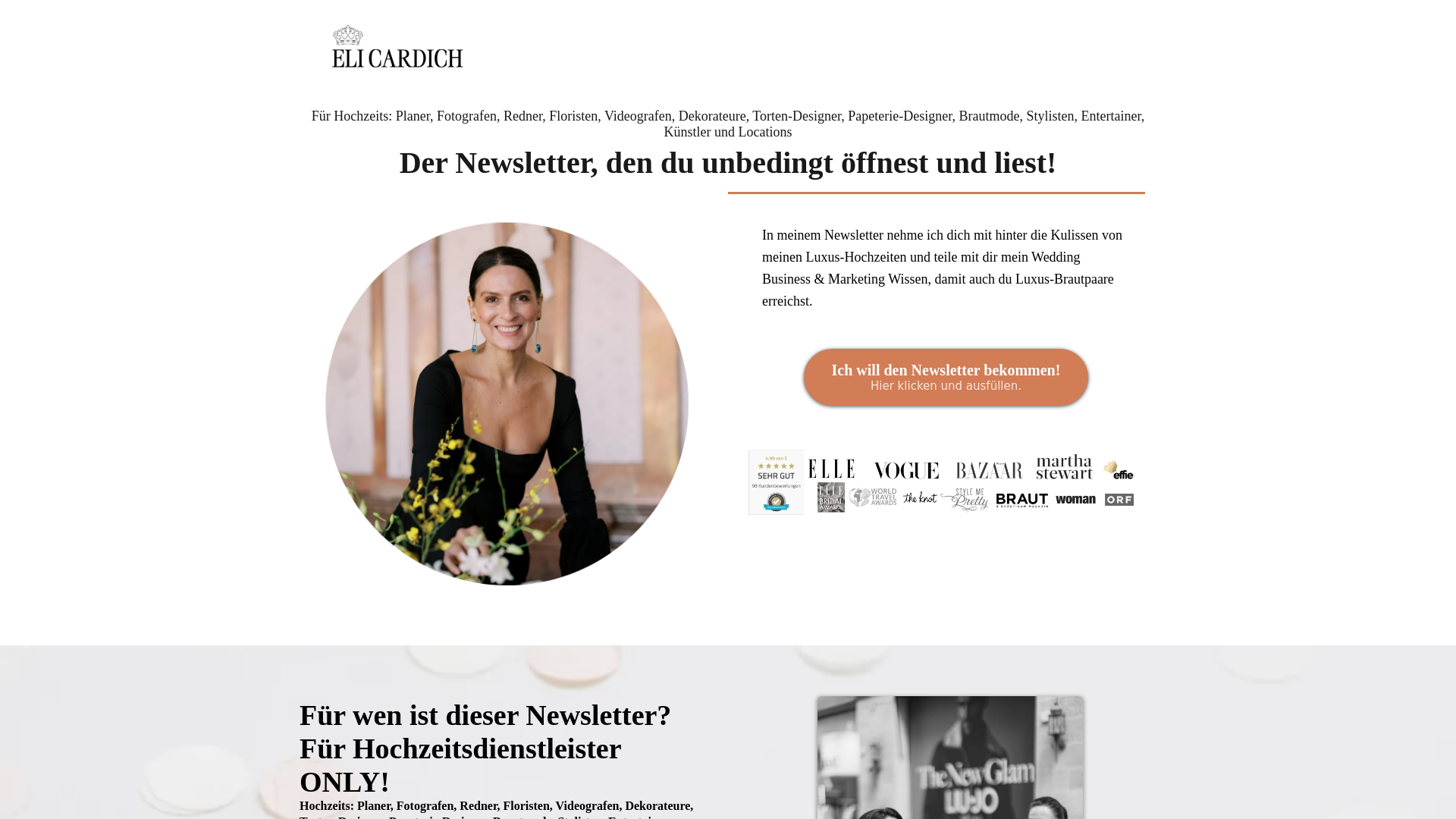 website screenshot of https://hochzeitsbusiness.news/