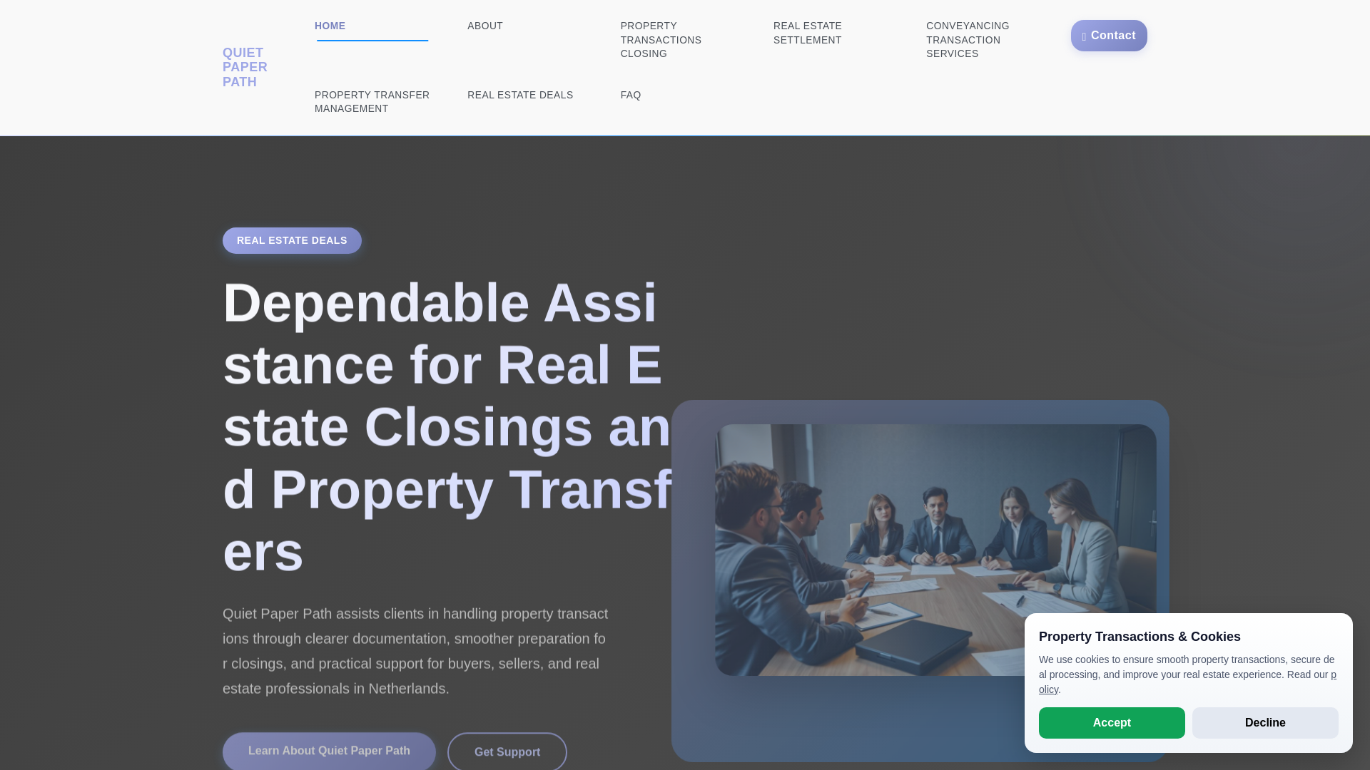 website screenshot of https://quietpaperpath.pro