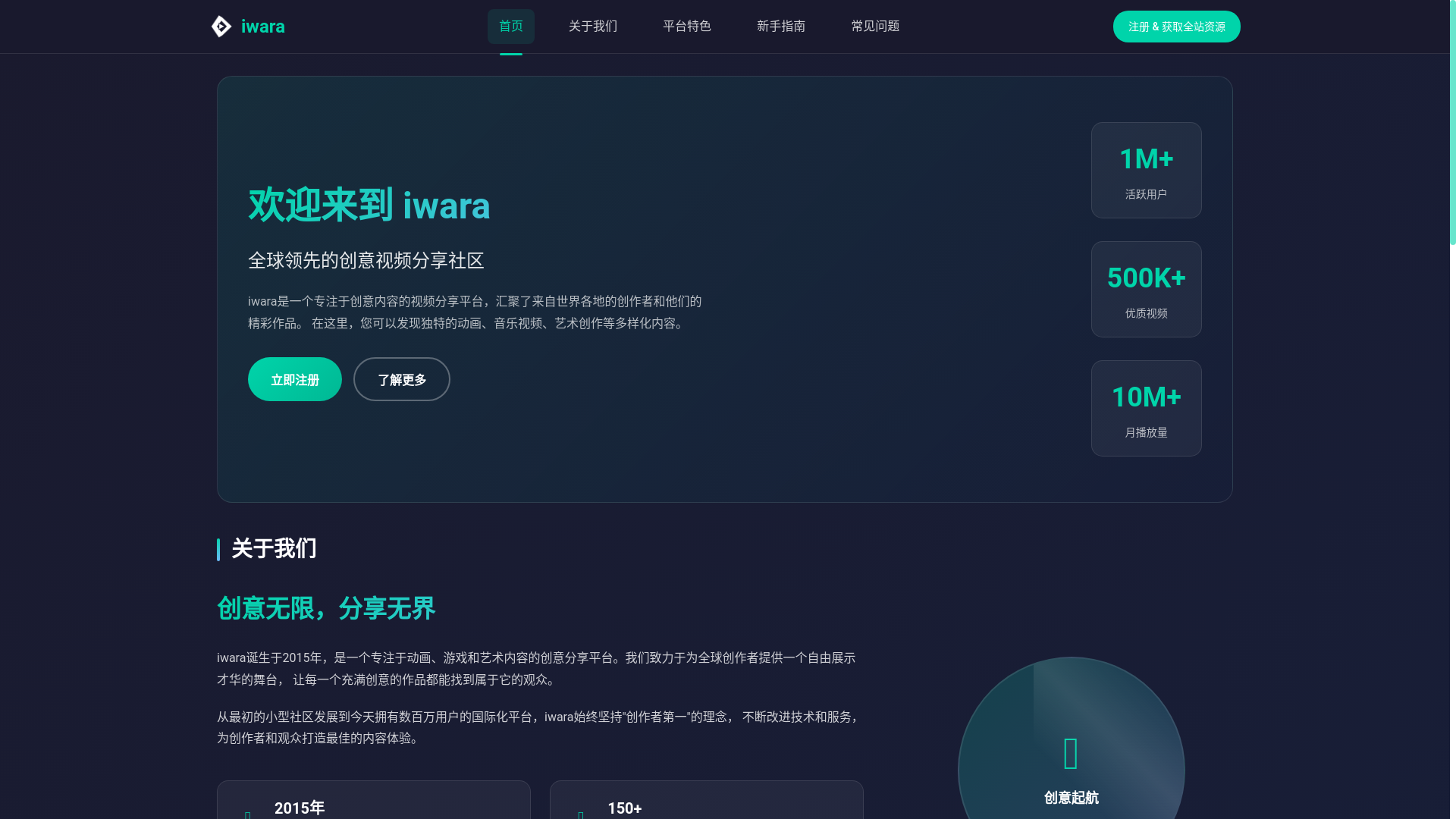 website screenshot of https://iwara.pages.dev/