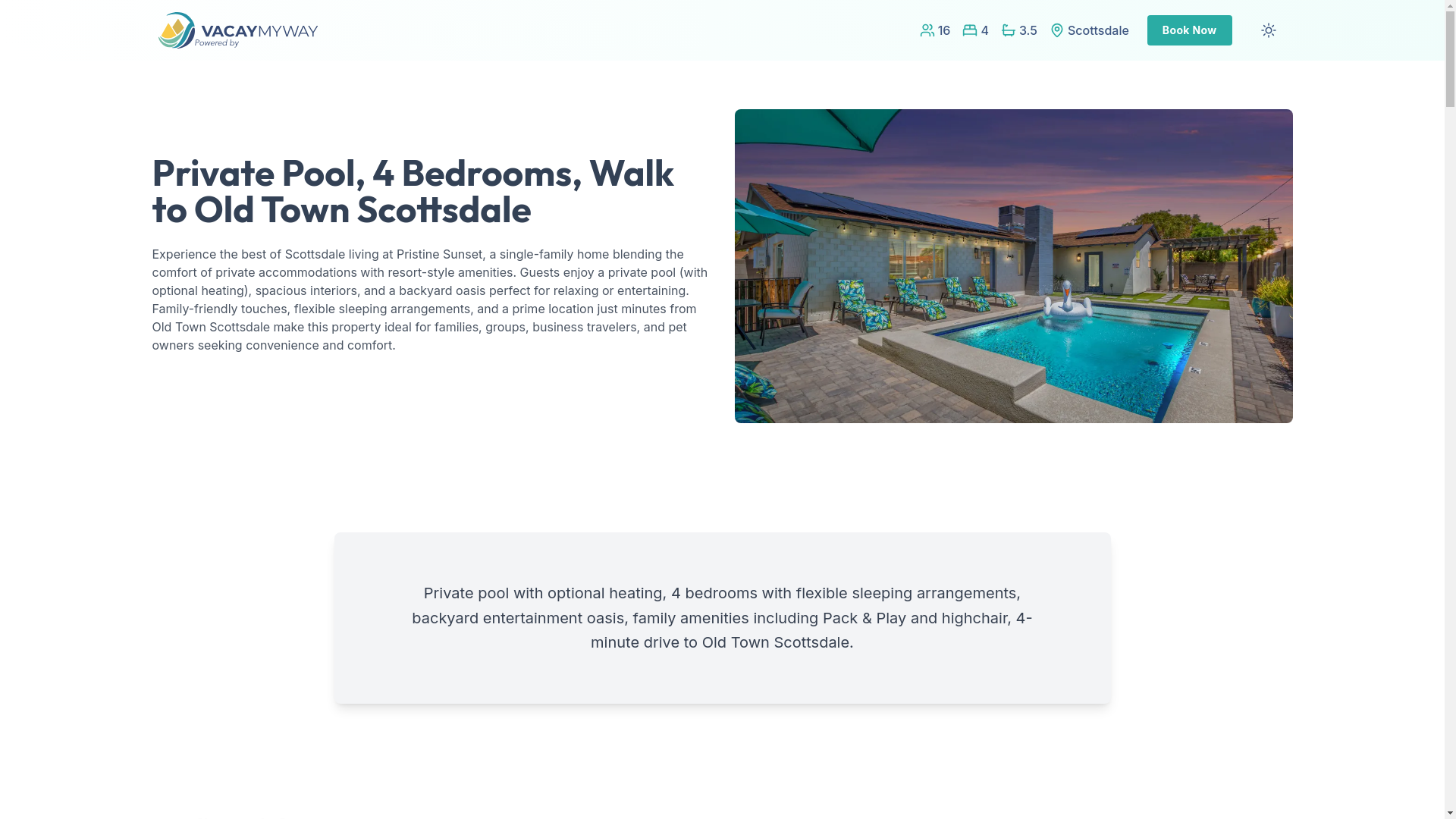 website screenshot of https://scottsdalebackyard.house/