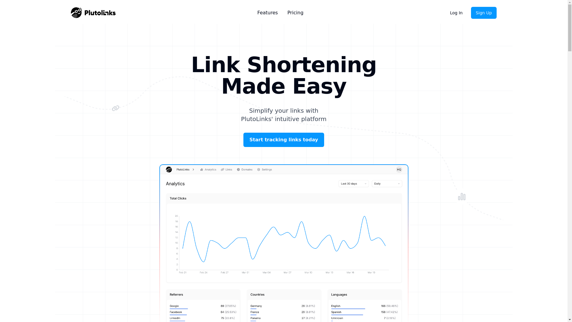 website screenshot of https://plutolinks-landing.pages.dev/