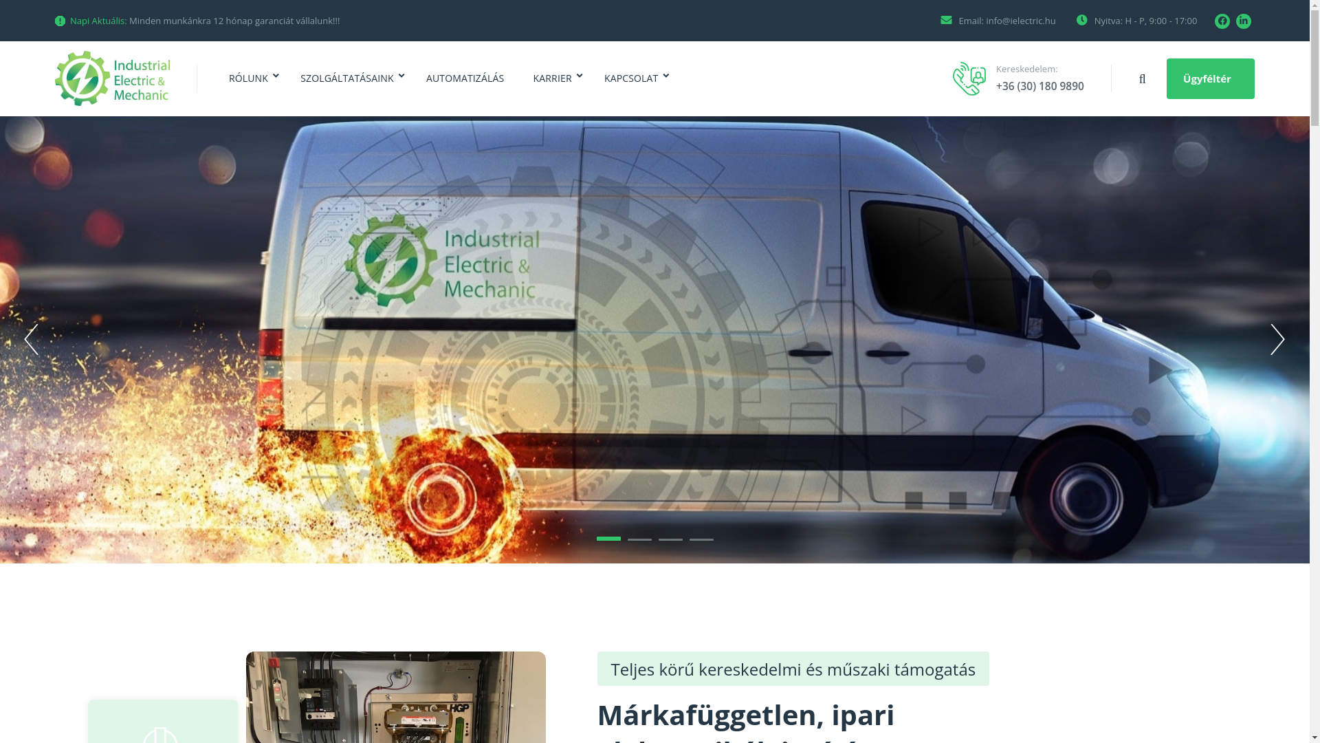 website screenshot of https://industrialelectric.hu/