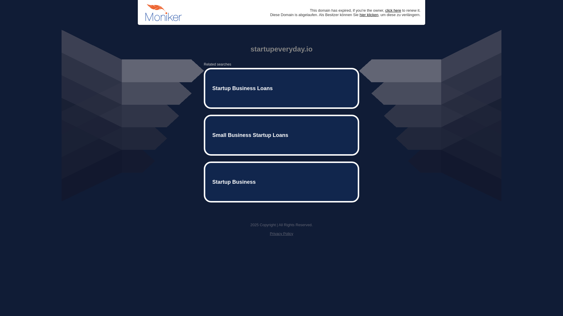 website screenshot of https://startupeveryday.io/