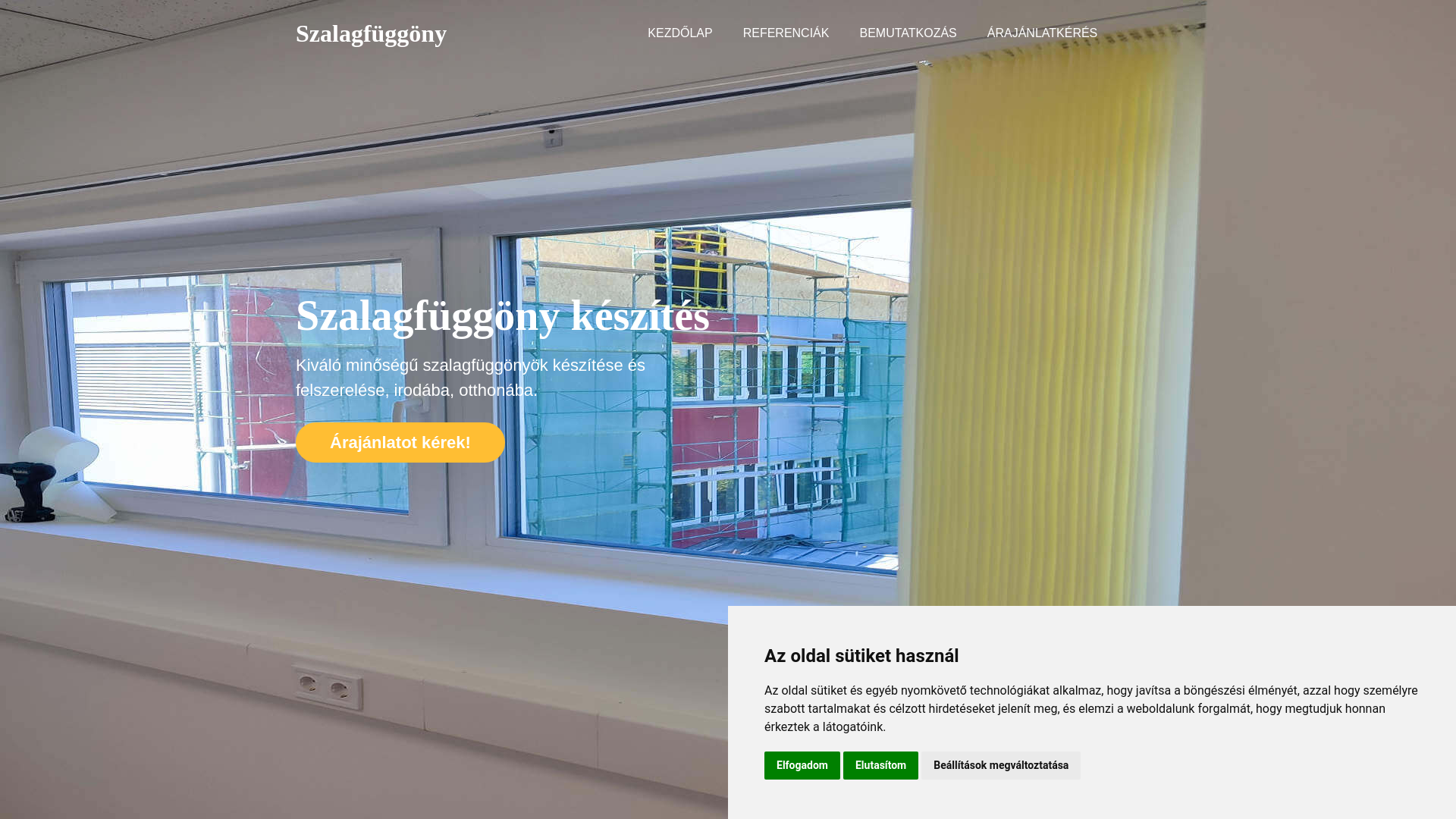 website screenshot of https://szalagfuggony-6kerulet.com