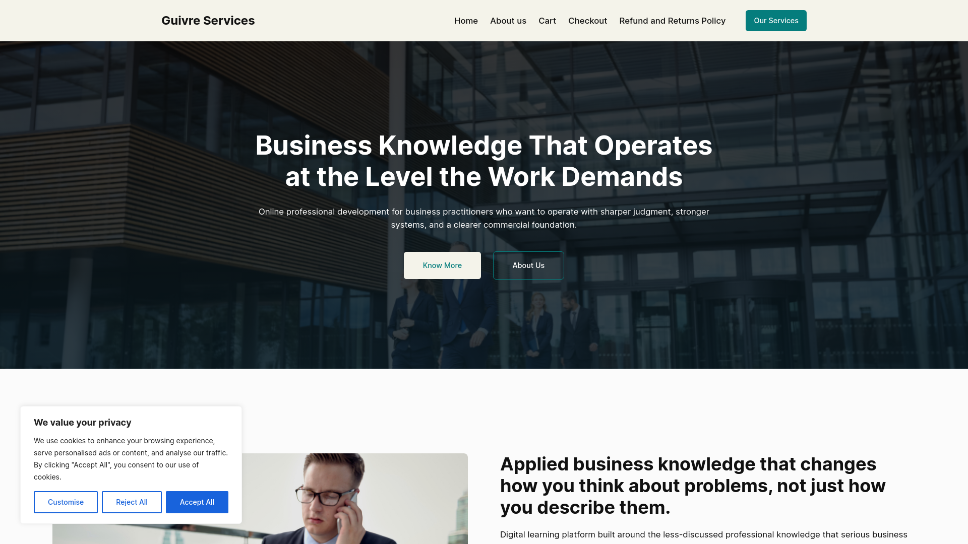 website screenshot of https://guivreservices.xyz