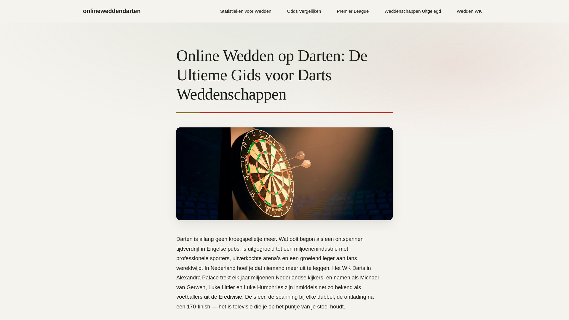 website screenshot of https://onlineweddendarten.com/