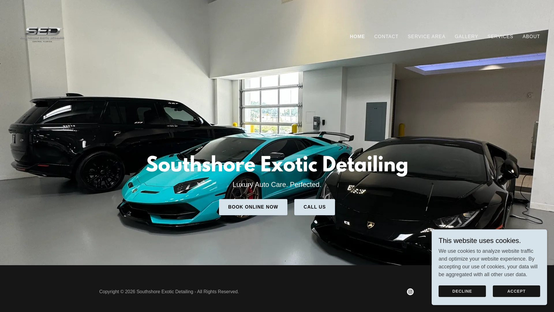 website screenshot of https://southshoreexoticdetailing.com/