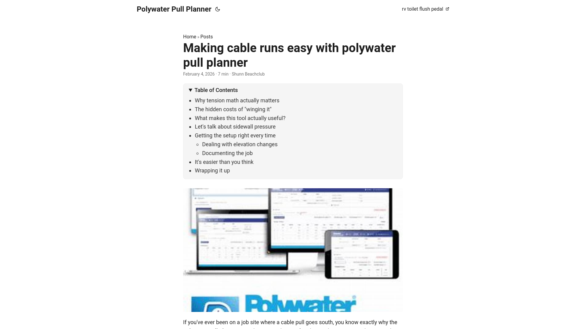 website screenshot of https://polywater-pull-planner.pages.dev/
