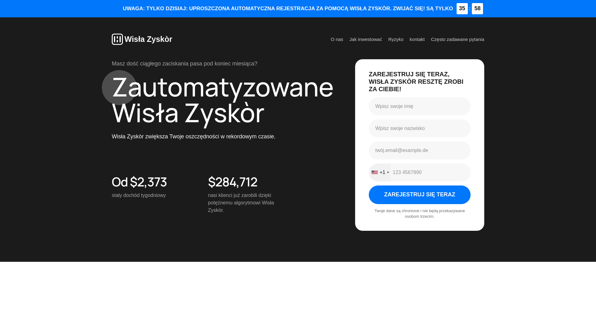 website screenshot of https://wislazyskor.com