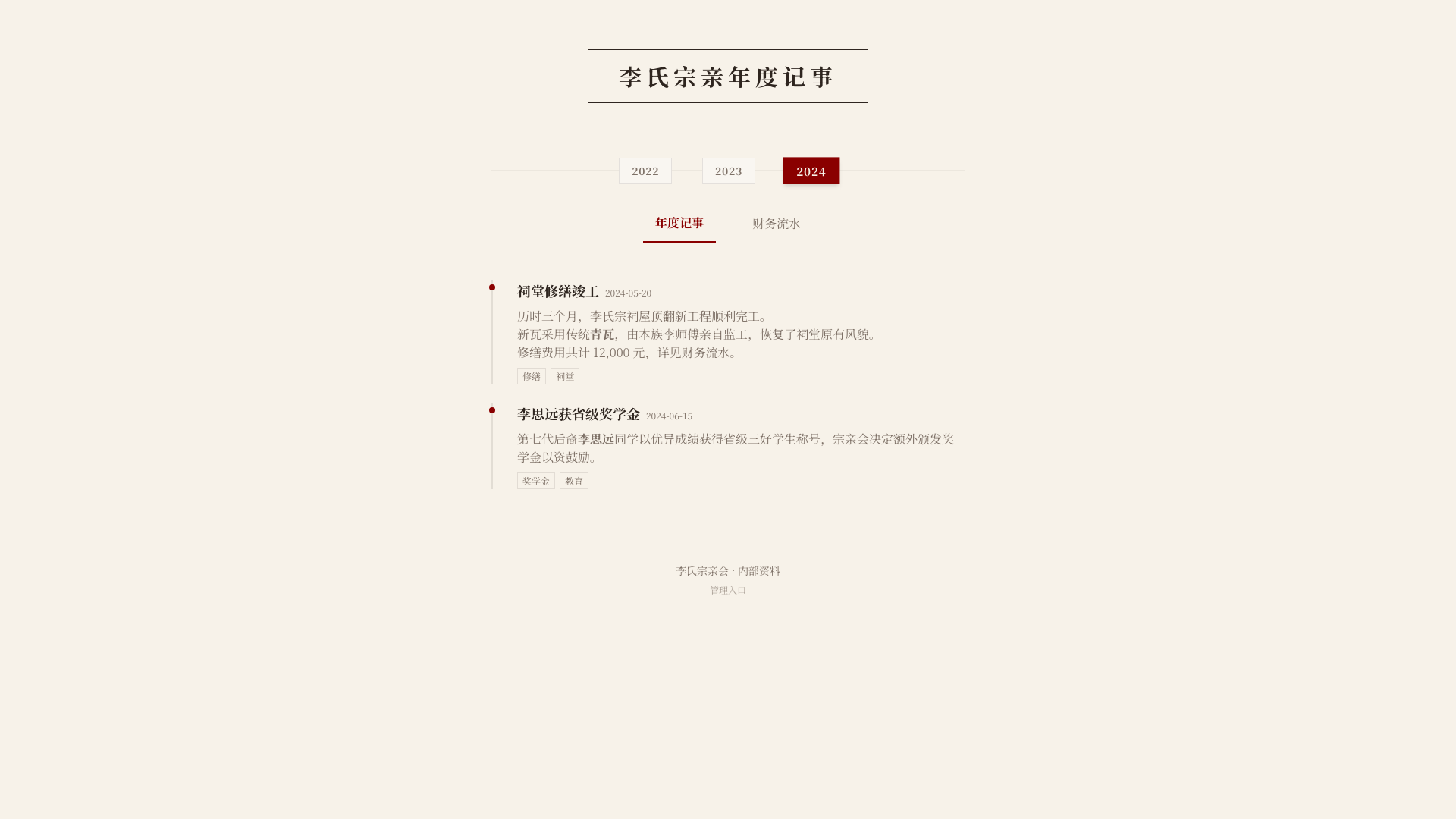 website screenshot of https://li-clan-chronicle.pages.dev/