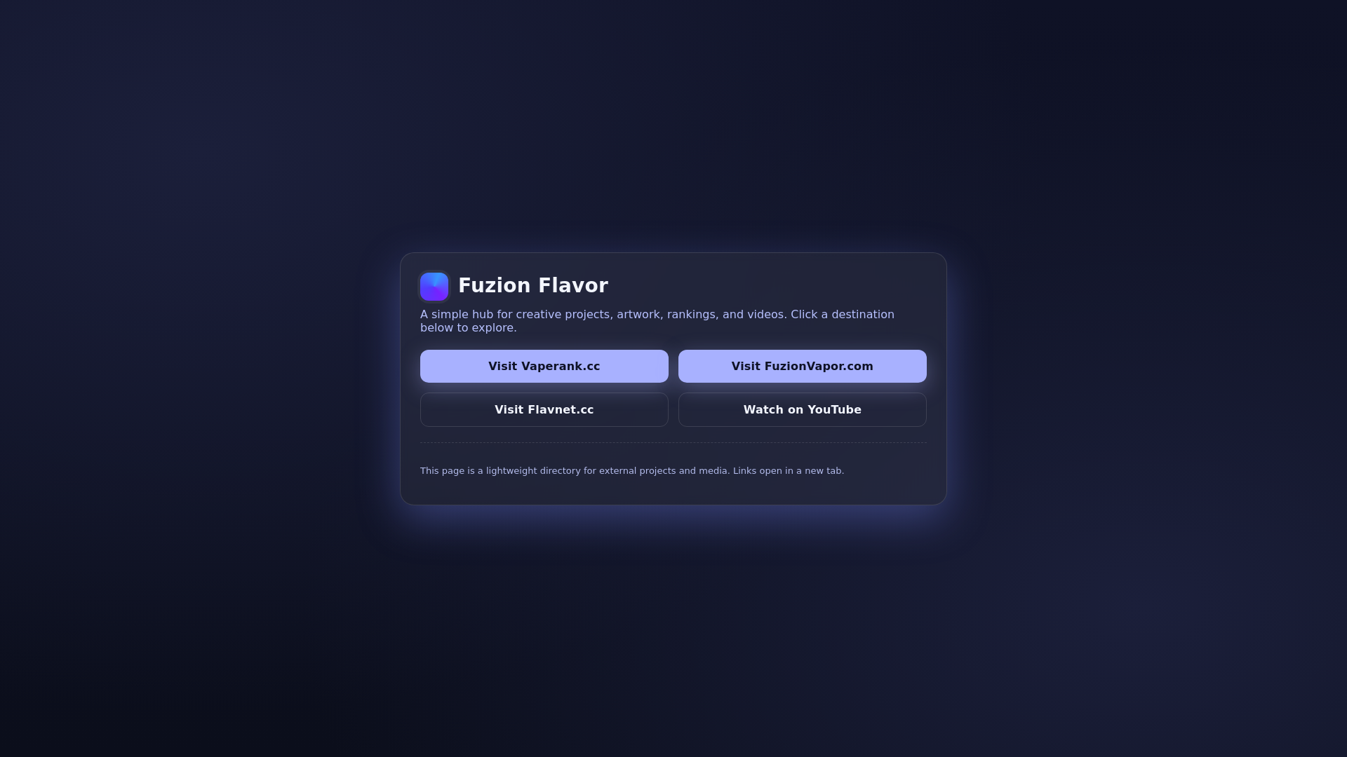website screenshot of https://fuzionflavor.com/