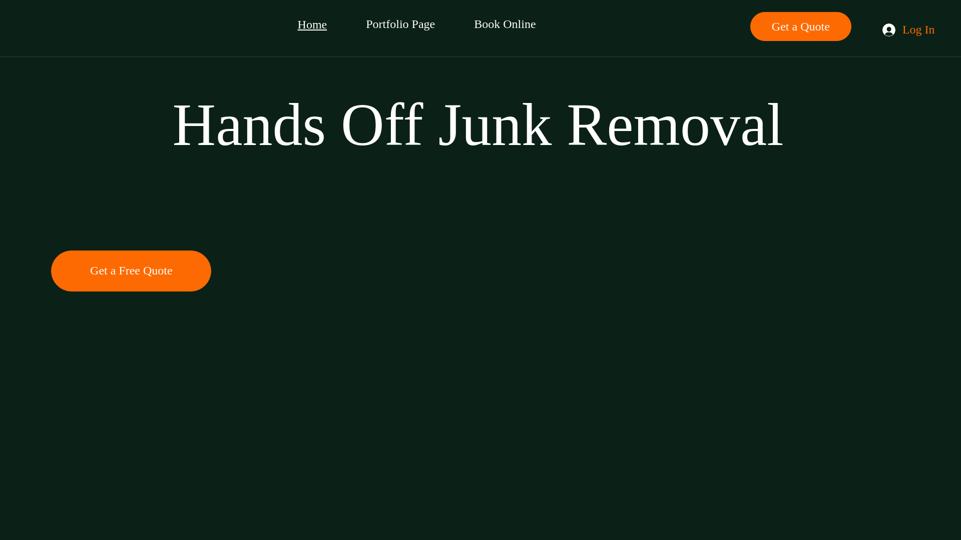 website screenshot of https://handsoffjunkremove.com/