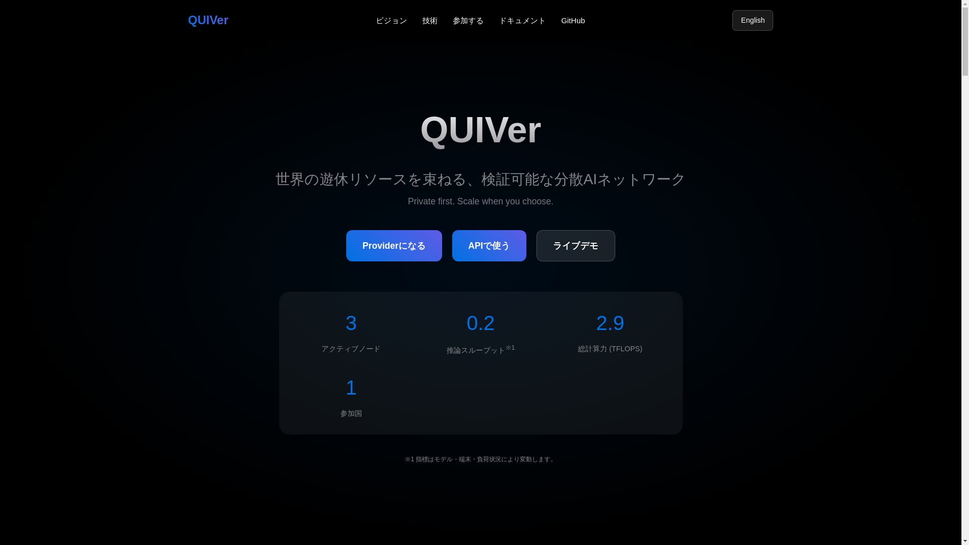 website screenshot of https://quiver-network.pages.dev/