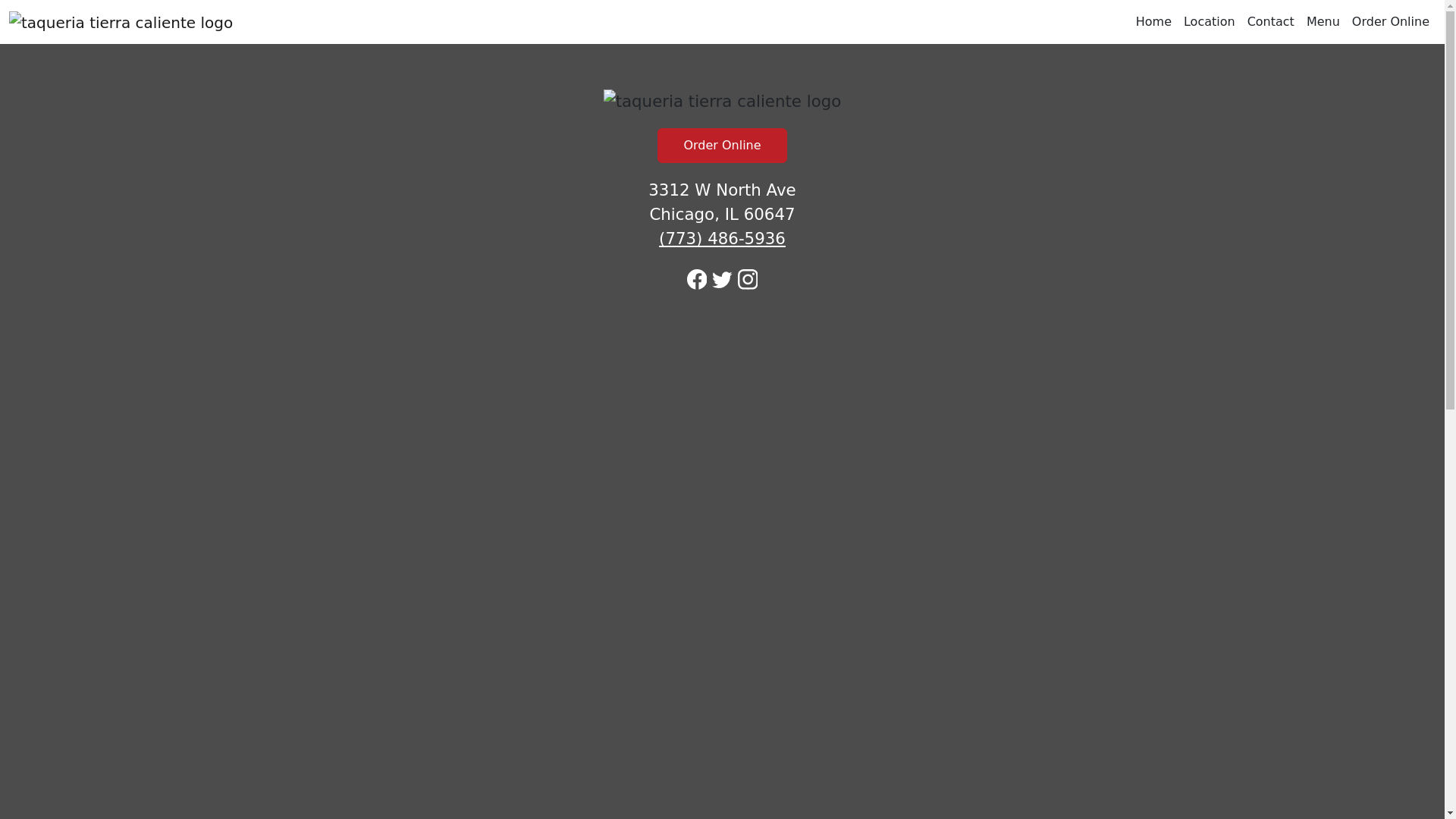 website screenshot of https://taqueriatierracalienteil.com/