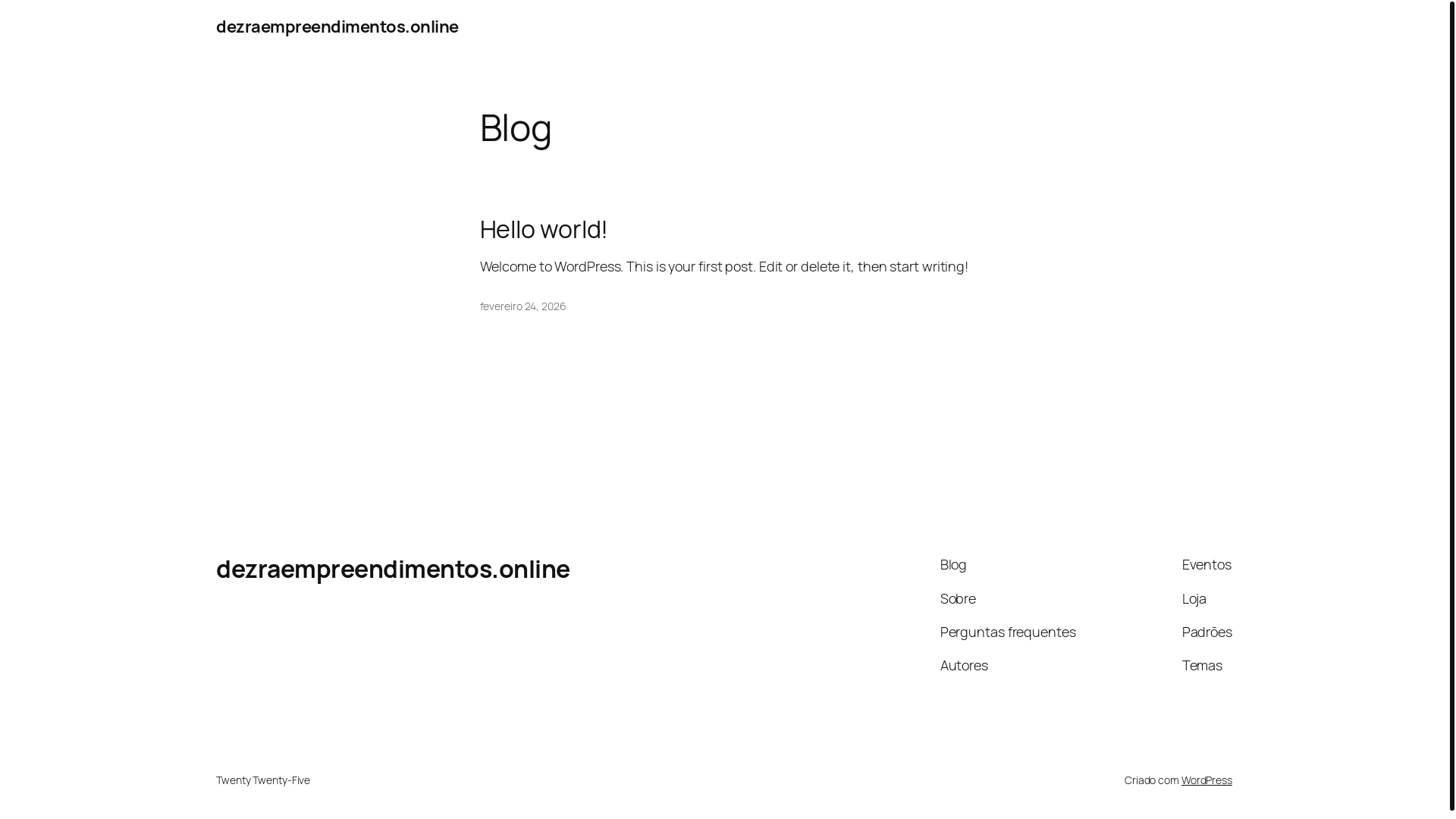 website screenshot of https://dezraempreendimentos.online/