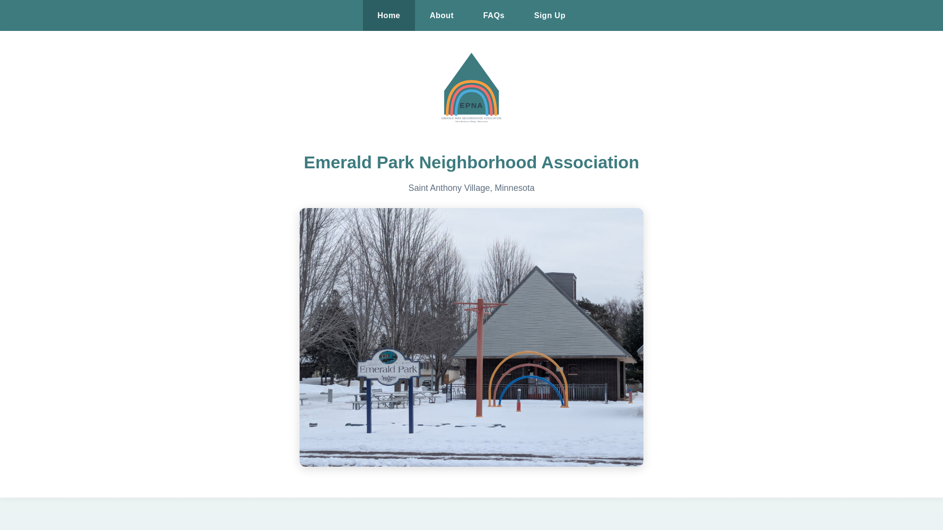 website screenshot of https://emeraldparkna.org/