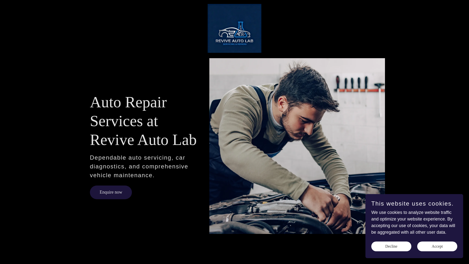 website screenshot of https://reviveautolab.co.uk/