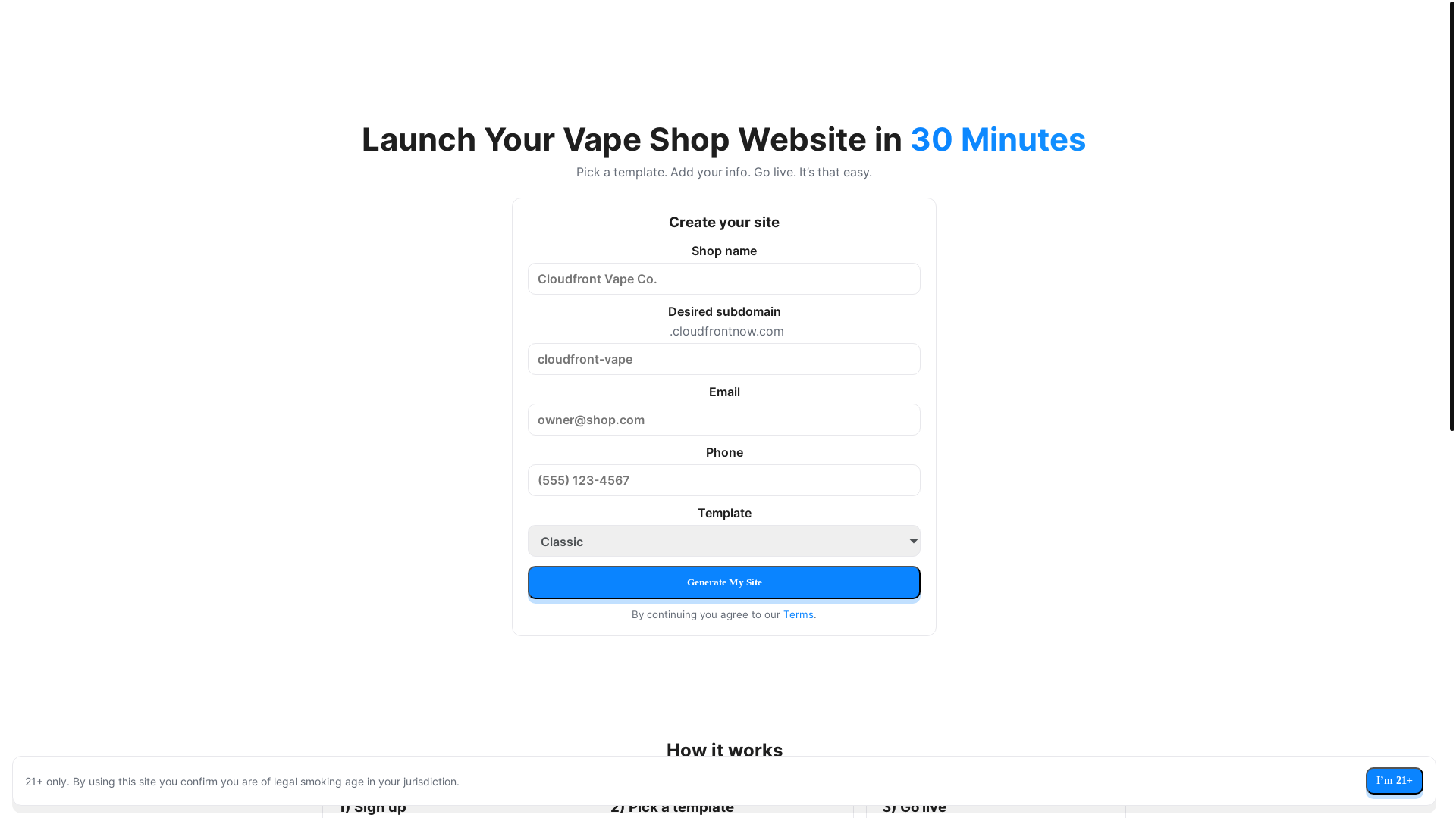 website screenshot of https://cloudfrontnow.com/