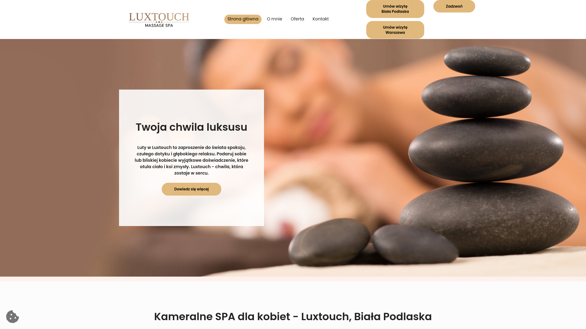 website screenshot of https://luxtouchmassagespa.pl