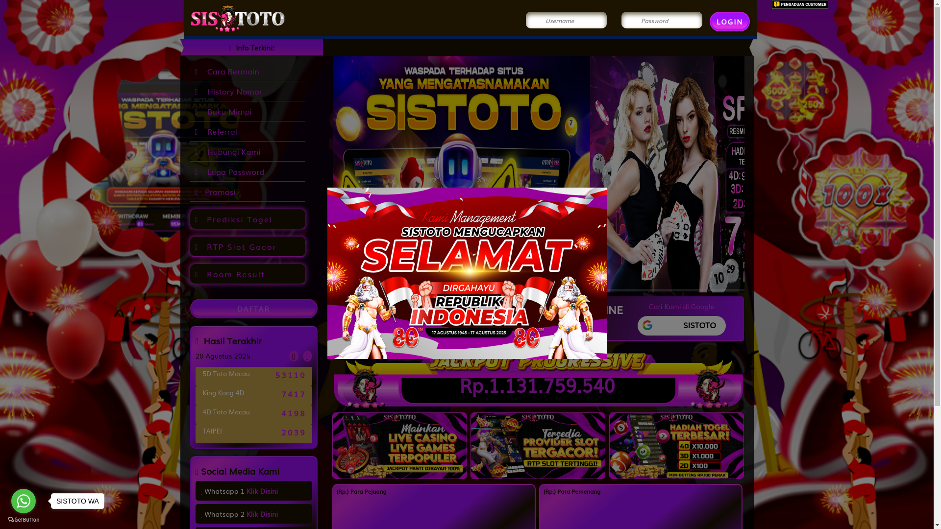 website screenshot of https://sistotoikan2.com/