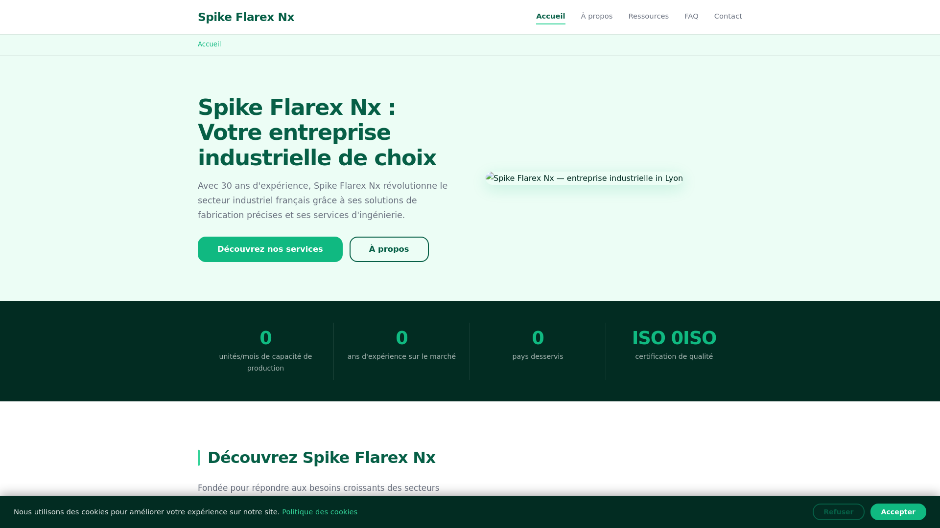 website screenshot of https://spike-flarex-nx.org/