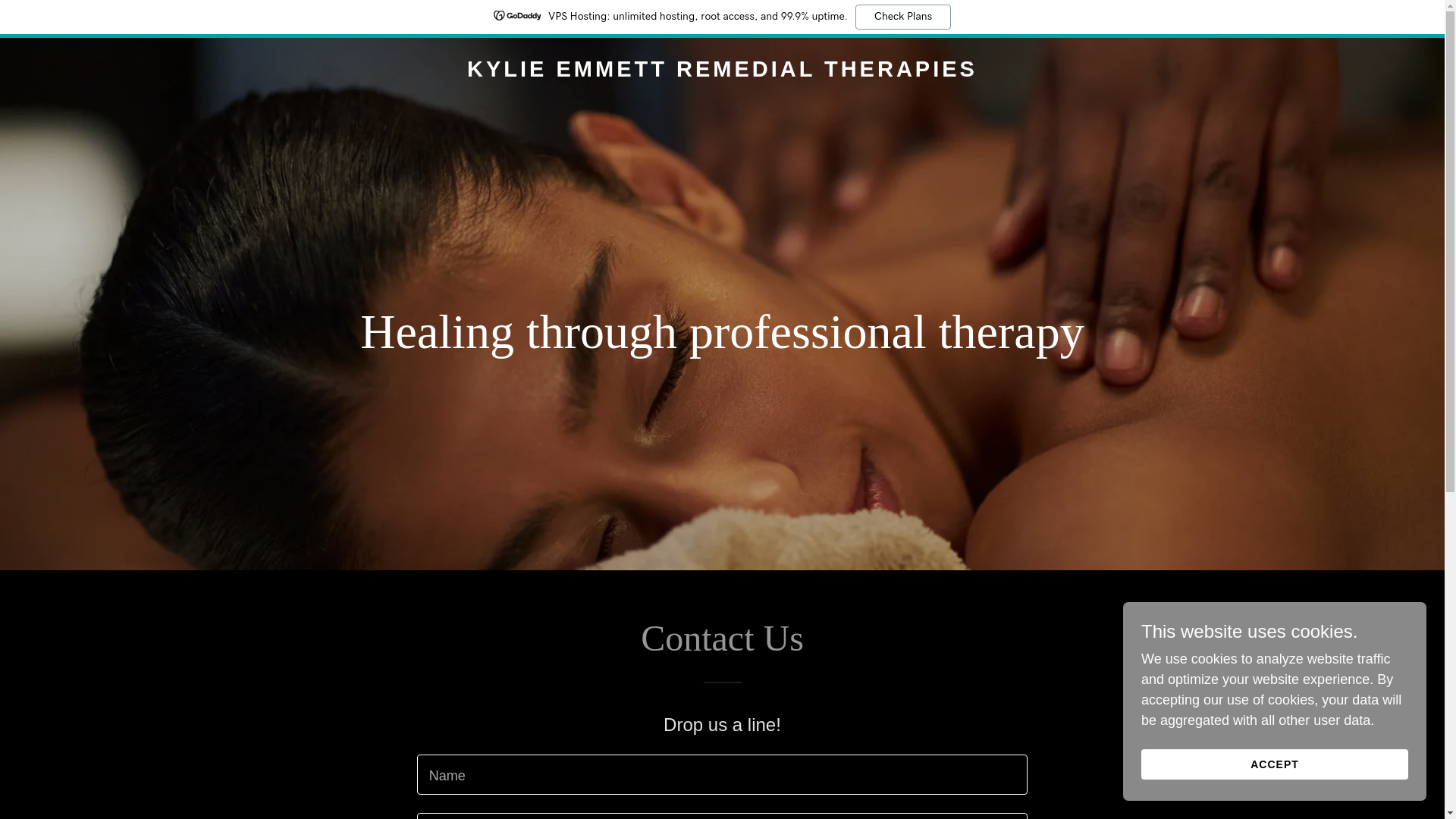 website screenshot of https://kylieemmettremedialtherapies.com.au/