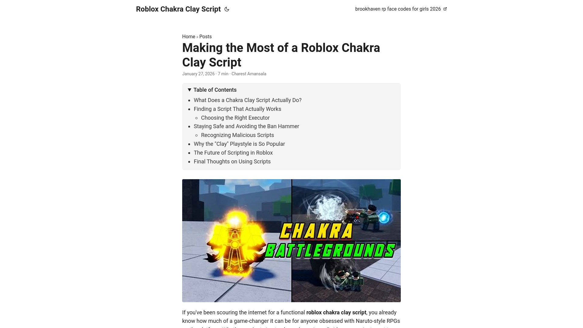 website screenshot of https://roblox-chakra-clay-script.pages.dev/
