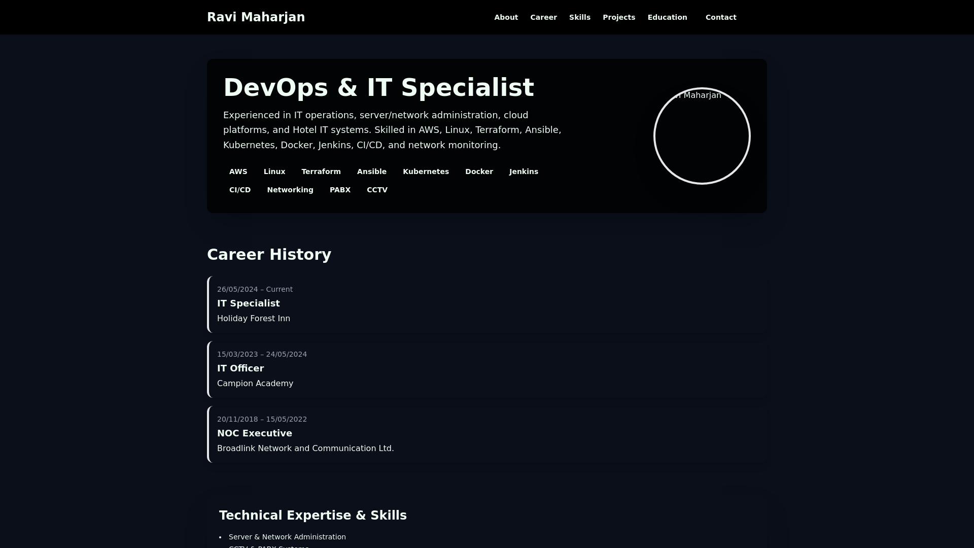 website screenshot of https://docker-static-website.pages.dev/
