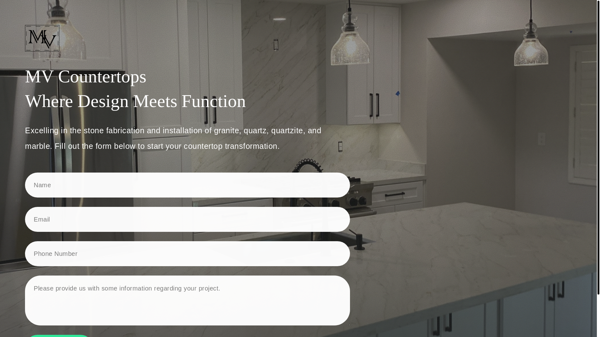 website screenshot of https://mvcountertops.com/